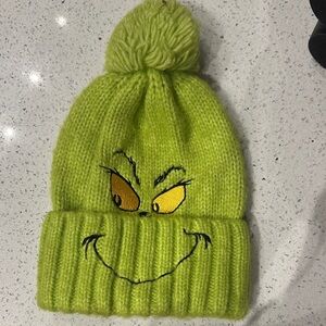 Kids Green Grinch Knit Beanie